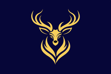 Golden Regal Stag Business Logo Design