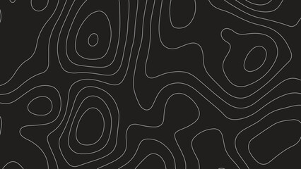 Black Background with White Topographic Lines