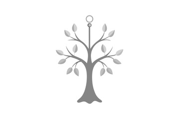 Silverleaf charm tree refined nature vector art illustration