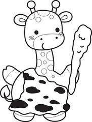 Coloring pages of Set Vector Stock Illustrations Isolated of Baby Giraffe.
Outline of Cute giraffe animals with various activities.