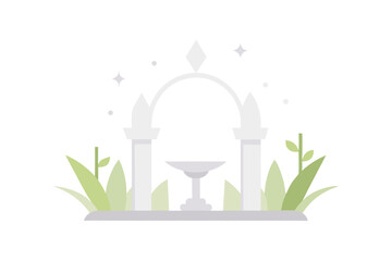 White garden magic bloomlight delicate botanical vector art illustration