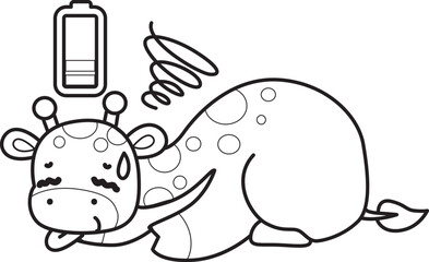 Coloring pages of Set Vector Stock Illustrations Isolated of Baby Giraffe.
Outline of Cute giraffe animals with various activities.