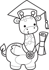 Coloring pages of Set Vector Stock Illustrations Isolated of Baby Giraffe.
Outline of Cute giraffe animals with various activities.
