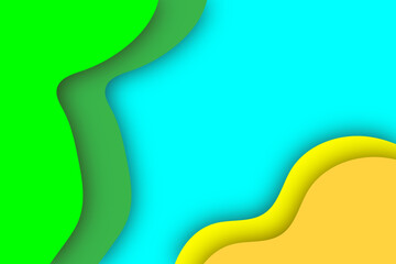 Obraz premium Colorful Abstract Layered Paper Cut Backgrounds Collection. Colorful Modern 3D Fluid Shapes, Wavy Patterns, Creative Geometric Art Templates for Posters, Banners, Presentations, and Web Design