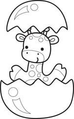Coloring pages of Set Vector Stock Illustrations Isolated of Baby Giraffe.
Outline of Cute giraffe animals with various activities.