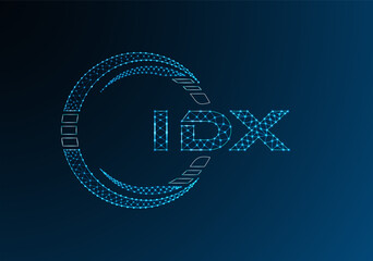 IDX low poly letter logo vector design. IDX lower poly logo design. Low poly logo.
