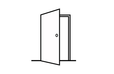 Door Icon Vector – Entrance, Exit Symbol, Minimal Flat Design