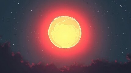 Crimson Night Sky, Celestial Orb