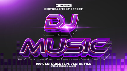 Dj Music editable text effect in new modern trend style
