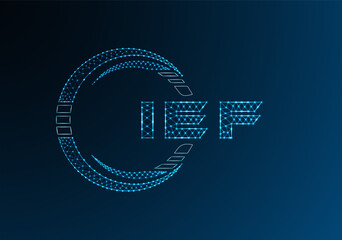 IEF low poly letter logo vector design. IEF lower poly logo design. Low poly logo.