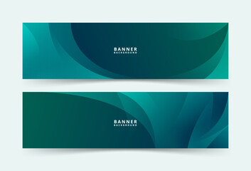 Naklejka premium Modern banner background, set collections, dark green gradations, abstract style, memphis background, trendy,vector illustration