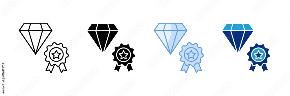 Poster quality icon set multiple style collection