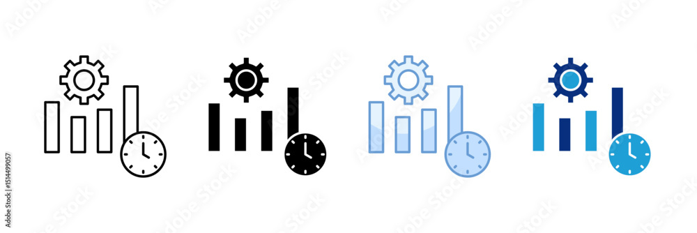 Poster progress icon set multiple style collection