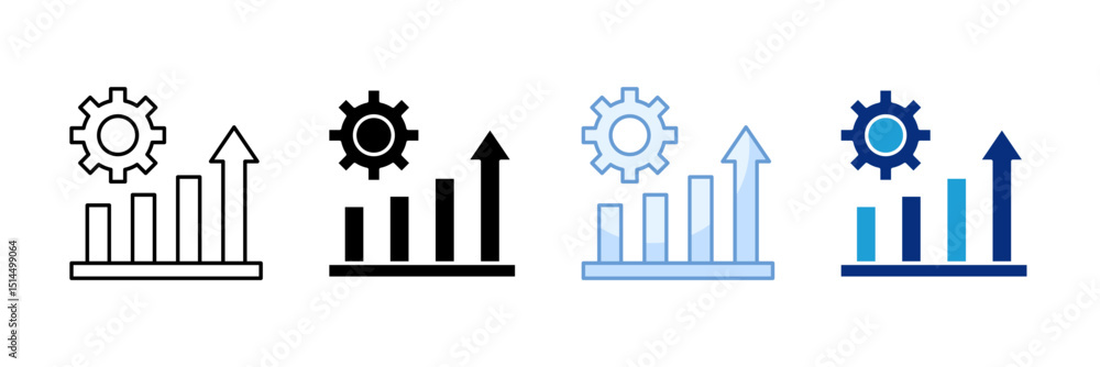Poster incremental growth icon set multiple style collection