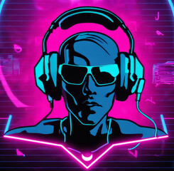 Logo of a music pop band in retro 90's style.