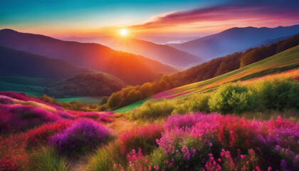 Beautiful abstract mountain landscape as a backdrop.