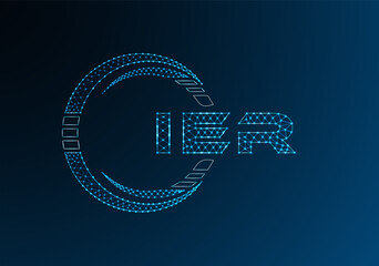 IER low poly letter logo vector design. IER lower poly logo design. Low poly logo.