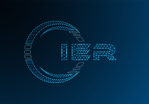 IER low poly letter logo vector design. IER lower poly logo design. Low poly logo.