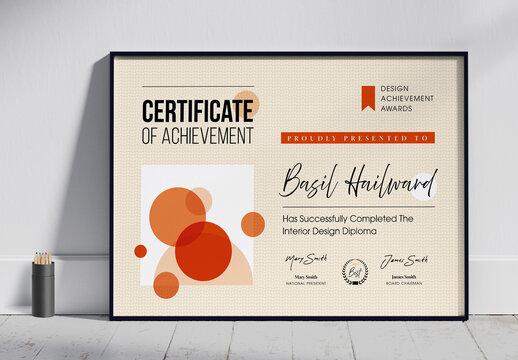 Creative Certificate of Achievement Template with Retro Graphics