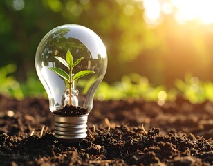 Growing light bulb in soil