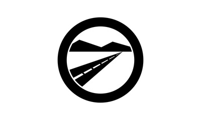 Straight road with mountain design vector