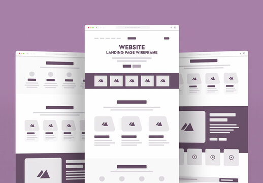 Responsive Landing Page Wireframe Template with Modular Layout