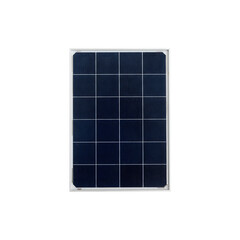 Modern solar panel standing upright on a white background