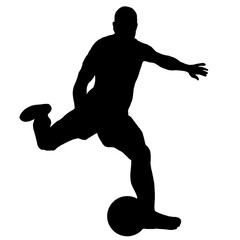 Soccer Player Kicking the Ball Silhouette