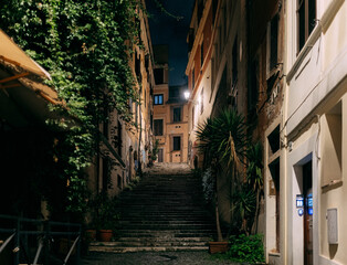 Night Rome streets
