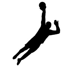 Soccer Goalkeeper Making a Diving Save Silhouette