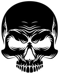 Obraz premium A skull design in a vintage retro woodcut style