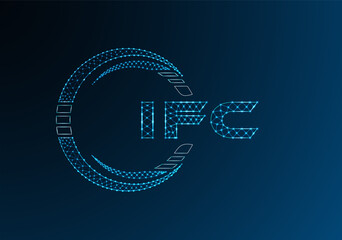 IFC low poly letter logo vector design. IFC lower poly logo design. Low poly logo.