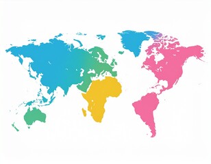 Obraz premium Illustration of a colored world map
