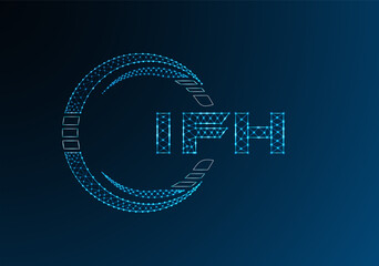 IFH low poly letter logo vector design. IFH lower poly logo design. Low poly logo.