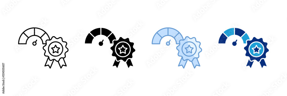 Poster quality benchmark icon set multiple style collection