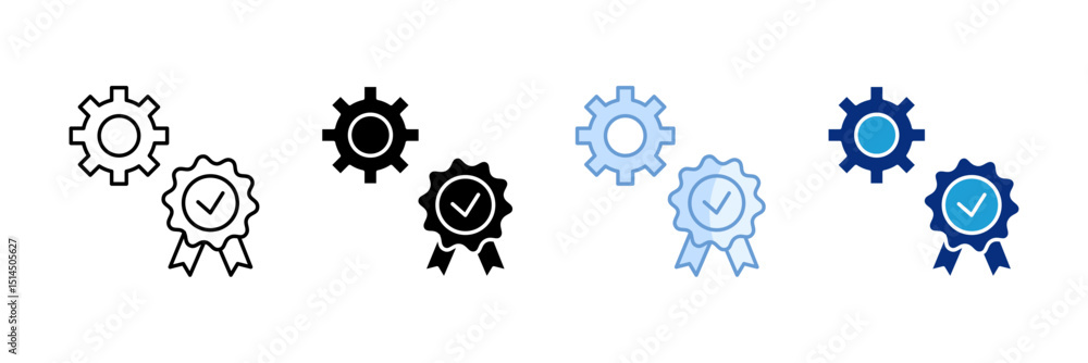 Poster total quality icon set multiple style collection