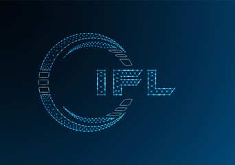 IFL low poly letter logo vector design. IFL lower poly logo design. Low poly logo.