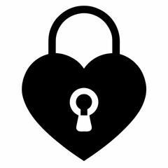 Heart shaped lock silhouette