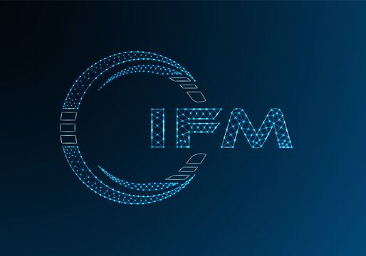IFM low poly letter logo vector design. IFM lower poly logo design. Low poly logo.