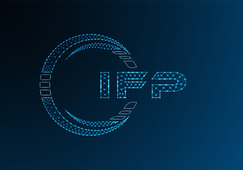 IFP low poly letter logo vector design. IFP lower poly logo design. Low poly logo.