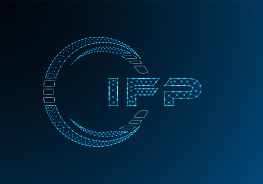 IFP low poly letter logo vector design. IFP lower poly logo design. Low poly logo.