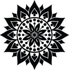 Minimalist Indian Rangoli Vector with Bold and Balanced Patterns