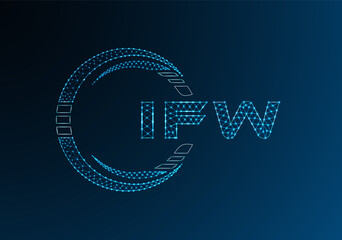 IFW low poly letter logo vector design. IFW lower poly logo design. Low poly logo.