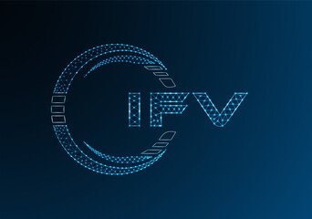 IFV low poly letter logo vector design. IFV lower poly logo design. Low poly logo.