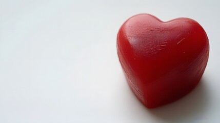 Closeup Red Heart Shape Wax Candle Romantic Love