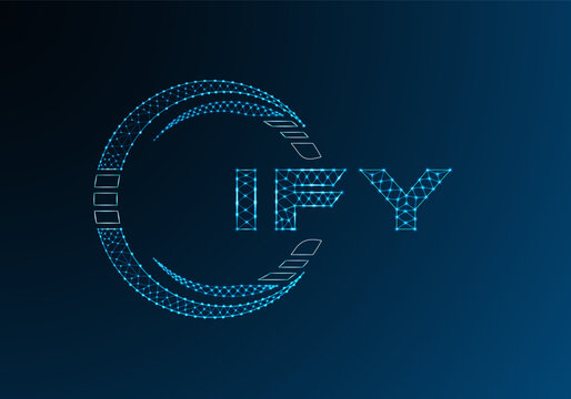 IFY low poly letter logo vector design. IFY lower poly logo design. Low poly logo.