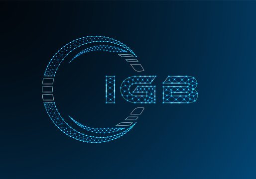 IGB low poly letter logo vector design. IGB lower poly logo design. Low poly logo.