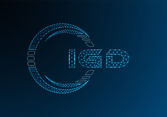 IGD low poly letter logo vector design. IGD lower poly logo design. Low poly logo.