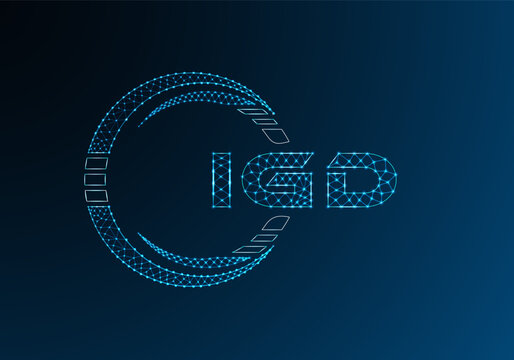 IGD low poly letter logo vector design. IGD lower poly logo design. Low poly logo.