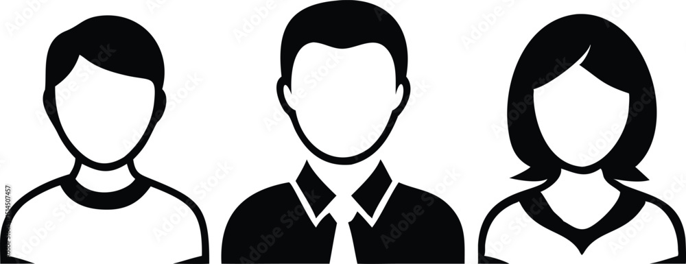 Poster simple black user profile avatar designs suitable for website and application use